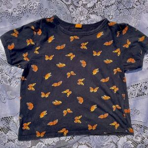 Butterfly Print Vibe N Cropped Tee